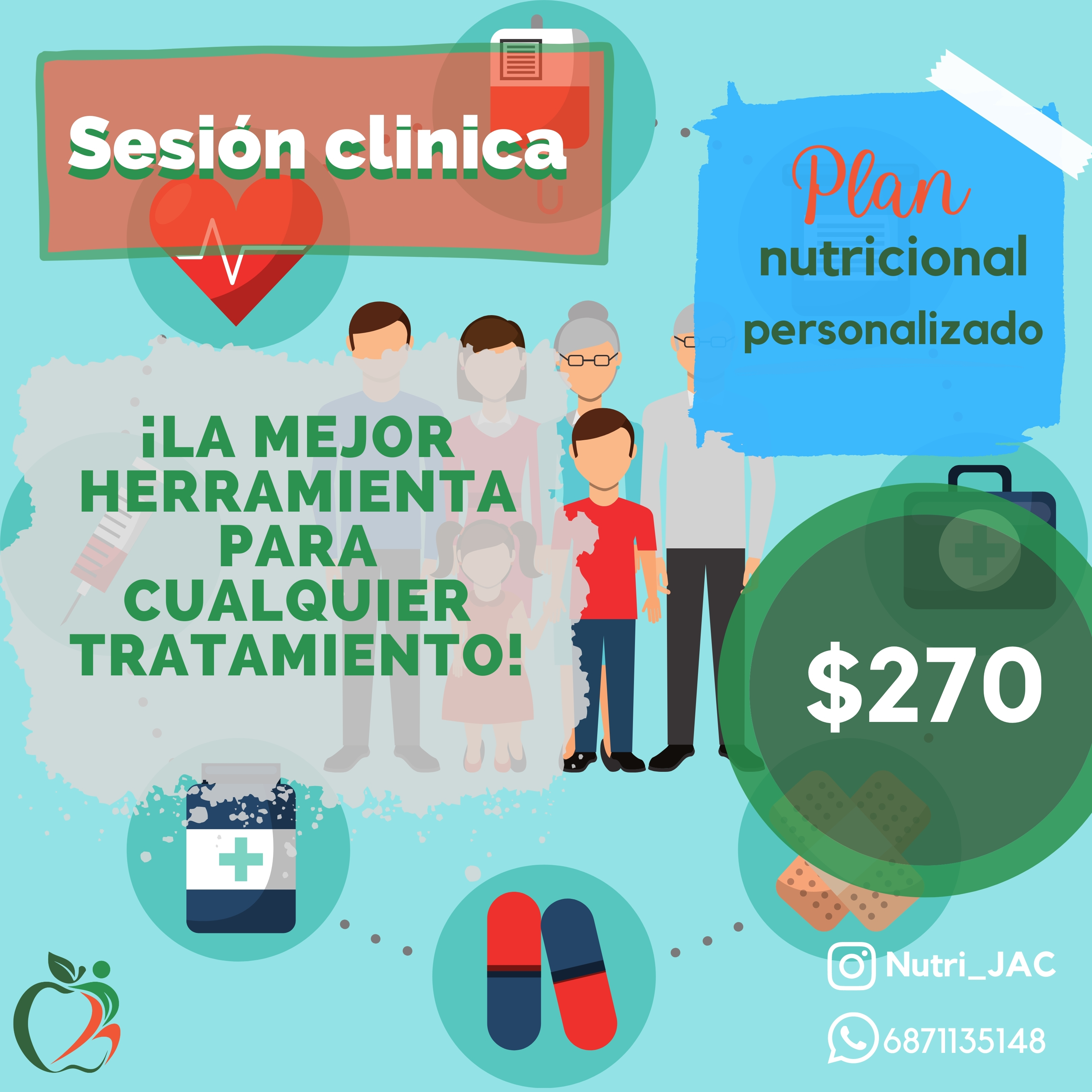 Imagen de un flayer para agendar una cita de nutricion clinica