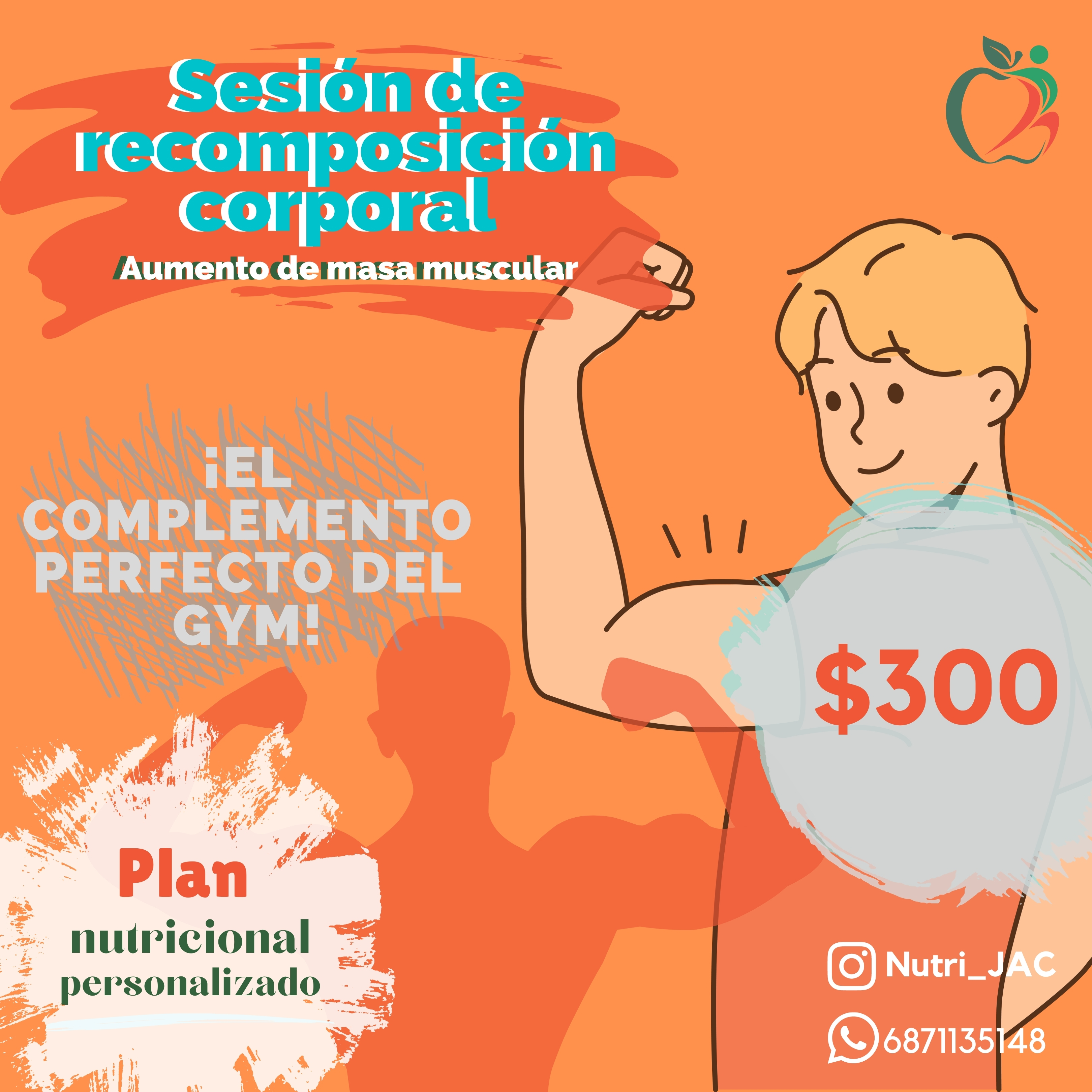 Imagen de un flayer para agendar tu cita de nutricion deportiva